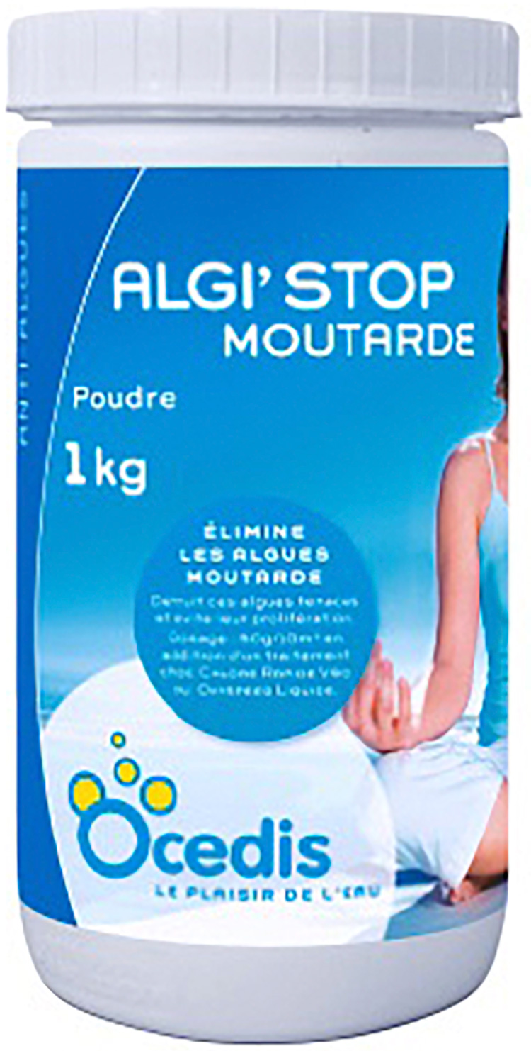 Algi-stop moutarde, anti-algue hivernage matériel piscine
